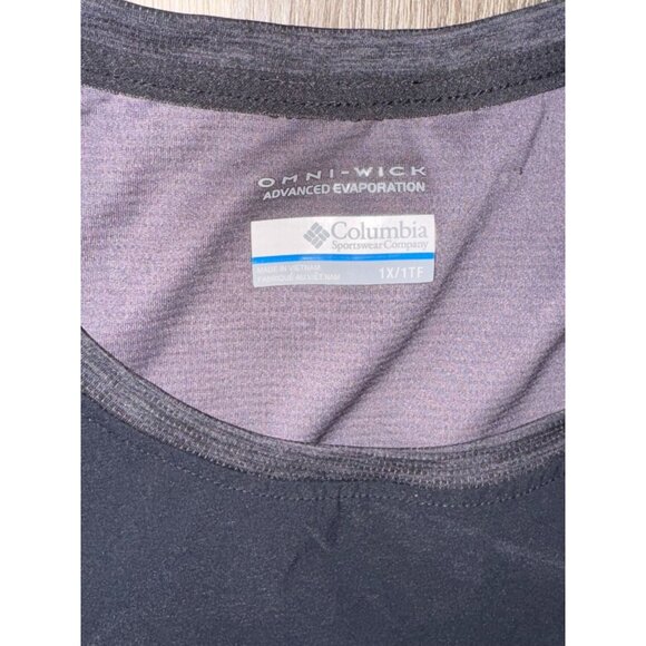 Columbia Omni-Wick Sleeveless Dress Size 1X Black & Gray Moisture-Wicking Tank D - Picture 2 of 10